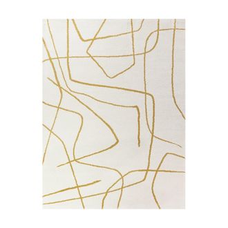 AFK Living Alfombra suave y de dise&ntilde;o amarillo 120 x 170 cm