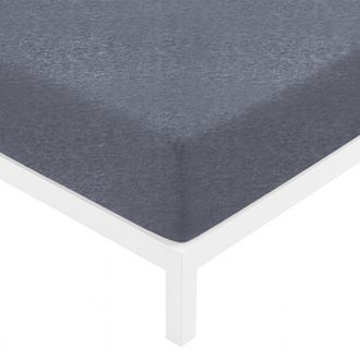 KASANOVA Lenzuolo singolo con angoli jersey melange blu