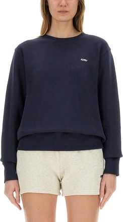 Autry Sweatshirt With Embroidered Logo-Donna