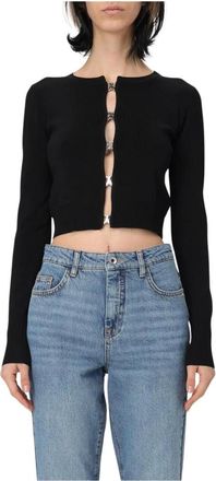 Patrizia Pepe Red Knit Cardigan Silver Buttons