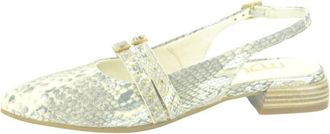 Mjus Grijs Print Dubbele Gesp Sandalen - Dames - Pumps - Beige - 39 EU - Schoenen