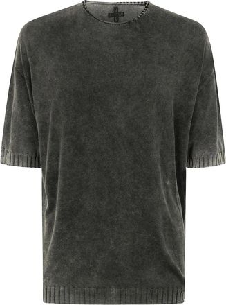 MD75 ribbed-trim T-shirt - men - Fabric - L - Grey