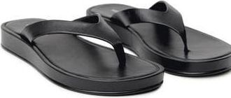 Mango Leather Platform Wedge Flip Flop in Black at Nordstrom Rack, Size 6Us / 36Eu