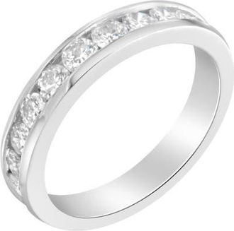 House of Brilliance IGI Certified 18K Gold 1 Cttw Diamond Half-Eternity Wedding Ring in White Gold at Nordstrom, Size 5.5