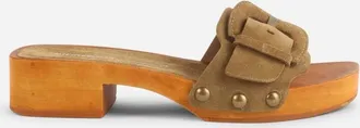 Intentionally blank Womens Mar Open Toe Clog In Khaki