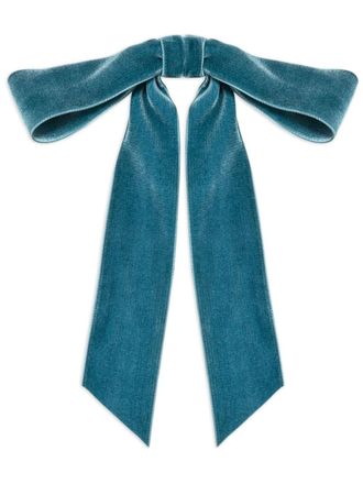 Jennifer Behr Adley Bow - women - Silk Velvet/Steel - One Size - Blue