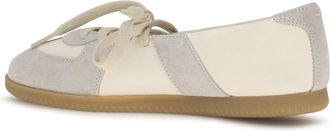 Maison Margiela Womens Ballerina Flats Lace-Uo Bleached Sand Shoes