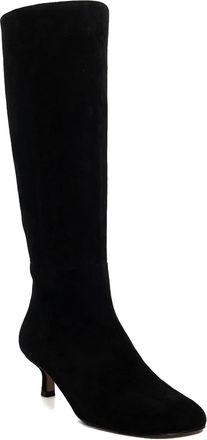 Dune London Womens Ladies Searing - Suede Kitten Heel Knee High Boots - Black - Size UK 3
