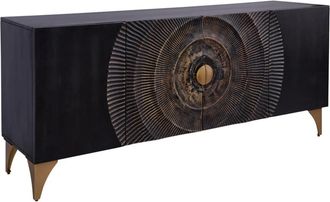 Global Interiors Massivholz Sideboard Brilliant Sunset Schwarz - 177 x 77 cm