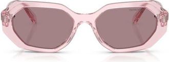 Swarovski 54mm Irregular Sunglasses in Transparent Pink at Nordstrom