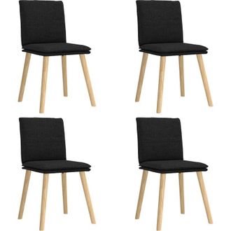 vidaXL Sillas De Comedor 4 Unidades Tela Negras Vidaxl