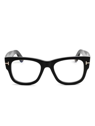 Tom Ford Eyewear geometric glasses - men - Acetate - 51 - Black