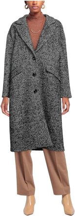 Palt&ograve; Tweedjas met tweekleurig patroon - Dames - Mantel - Grijs - XS - Tweed - Jassen