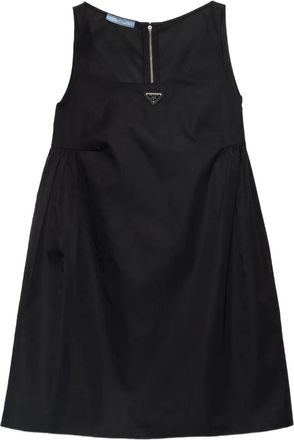 Prada Abito corto con logo a triangolo - Nero