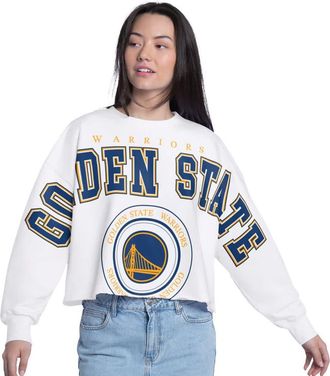 G-III 4Her by Carl Banks Womens G-III 4Her by Carl Banks White Golden State Warriors Bleachers Cropped French Terry Sweatshirt at Nordstrom, Size X-Large