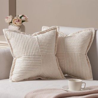 OEM Funda Almohada - 40x40 Cm - Microfibra Terciopelada - Cierre Cremallera - Para Sof&aacute; Silla Chaise Cama - Pack De 2
