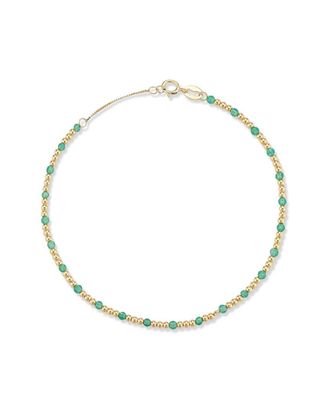 Italian Gold, Inc 14K Italian Gold Chalcedony Bead Bracelet