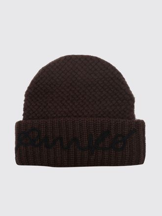 Pinko Rib-Knit Beanie Hat with Cuff and Embroidered Logo