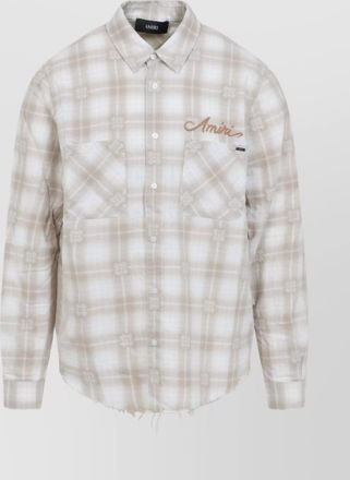 Amiri bleach patch flannel bandana shirt