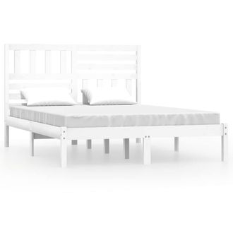 Berkfield Home Bed Frame White Solid Wood Pine 140x200 cm
