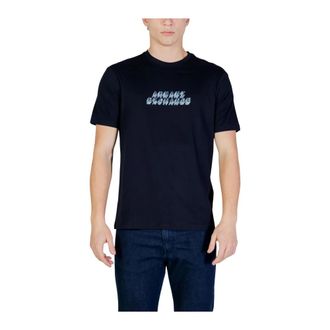 A|X Armani Exchange T-shirt van katoen met ronde hals en korte mouwen - Heren - T-shirts - Blauw - XS - Katoen - Tops