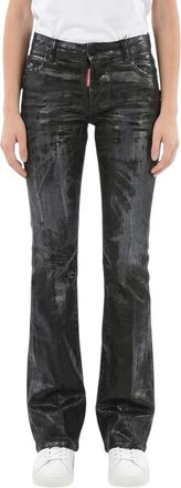 Dsquared2 Black Flared Mid Rise Jeans
