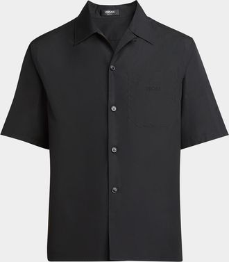 Versace Mens Medusa Cameo Poplin Sport Shirt