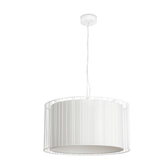 Netlighting Linda 1 Light Round Ceiling Pendant White with Shade E27