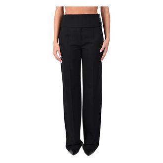 Sportmax Wijde broek - Dames - Broeken - Zwart - Maat: S Wol