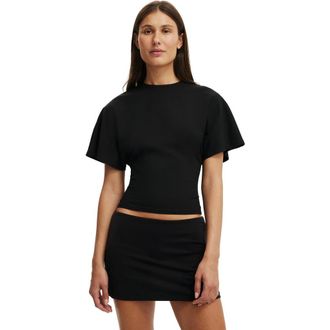 Cotton On Womens Blair Batwing Short Sleeve Tee in Black at Nordstrom, Size Xx-Small