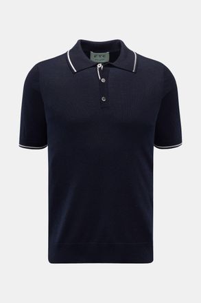 FTC Men - Short sleeve knit polo shirt navy