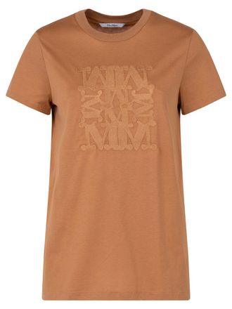 Max Mara T-Shirt In Cotone Con Ricamo-Donna