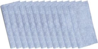 Solino Home Linen Cocktail Napkins Set of 12, 6 x 6 Inch for Dining Table, Holiday and Everyday Table Decor - Athena in Chambray Blue at Nordstrom