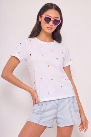 Lisa Todd Full of Flavor Cotton Tee in White at Nordstrom, Size X-Small