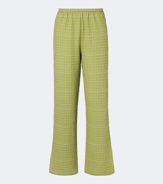 Asceno Loreto checked cotton wide-leg pants