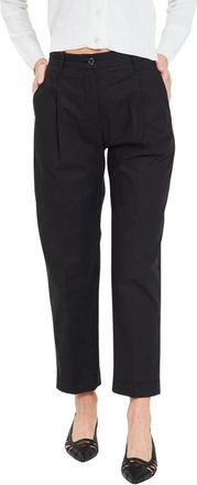 Nine In The Morning Hoge Taille Slim Blauwe Broek - Dames - Vrijetijds broeken - Zwart - W25 - Leer - Broeken