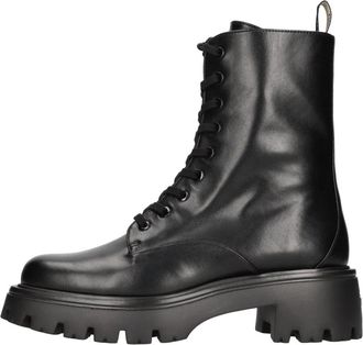 Stuart Weitzman Emerson Lace-Up - Dames - Veterlaarzen - Zwart - 40 EU - Leer - Schoenen