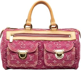 Louis Vuitton Pre-owned Monogram Denim Neo Speedy Handbag - Dames - Vintage Handtas - Roze - ONE Size - Denim - Vintage