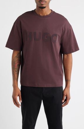 HUGO BOSS Dinkee Logo T-Shirt in Open Brown at Nordstrom, Size Xx-Large