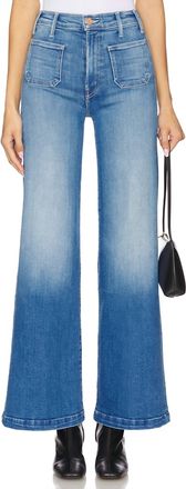 Mother Hustler Roller Patch Pocket Sneak Jeans In Piece By Piece