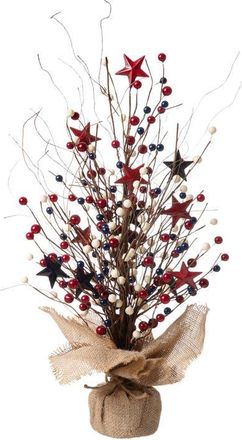 Glitzhome 20H Patriotic Americana Berry or Hat Table Tree in Brown at Nordstrom, Size Medium