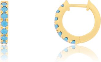 The Lovery Turquoise Huggie Hoop Earrings