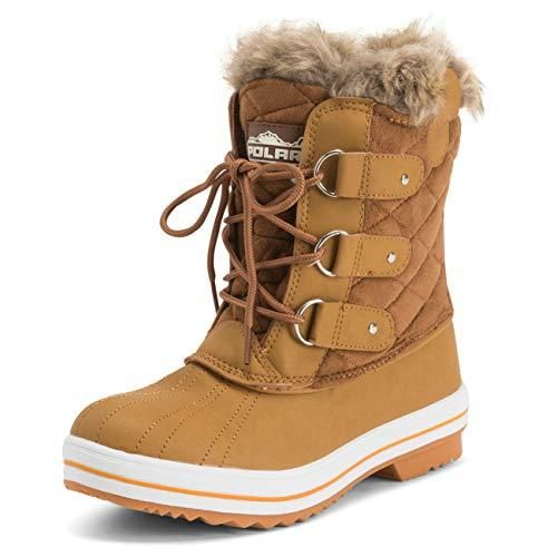 Bottes De Neige Matelassées Marron Lands' End Pour Fille - Taille US Youth 12, Occasion En Bon état