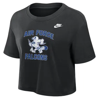 Nike Air Force Falcons Nike Womens Dri-FIT Cropped T-Shirt in Black | W11840P404USAA-BLK