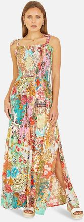 Yumi Patchwork Split Hem Maxi Dress in Multi at Nordstrom, Size 16