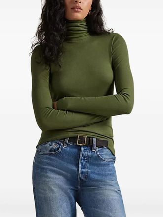 Polo Ralph Lauren long-sleeve turtleneck T-shirt - women - Fabric - L - Green