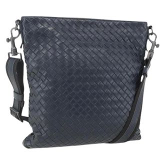 Bottega Veneta Pre-owned Vintage Schoudertas - Dames - Pre-owned - Blauw - Maat: ONE Size Leer