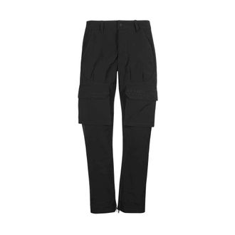 44 Label Group Straight Trousers, male, Black, S, Cargo Trousers with Zippered Ankle Cuffs