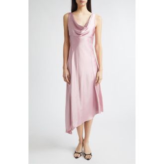 Jason Wu Washed Satin Asymmetric Bias Cut Dress in Peony at Nordstrom, Size 12