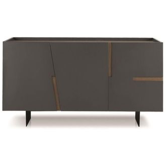 Capodarte Madia in legno 3 ante 160 cm Antracite e Tek - girona 2 piedini